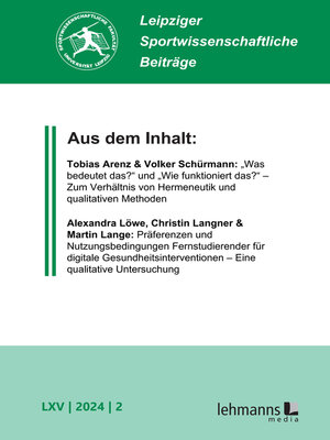 cover image of Leipziger Sportwissenschaftliche Beiträge
